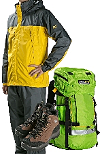富士山登山用品3件組租借(登山雨具上下半身、登山包、登山鞋)